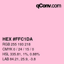 カラーコード: HEX #FFC1DA | qconv.com