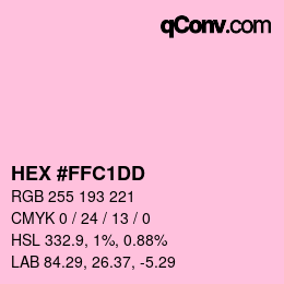 Color code: HEX #FFC1DD | qconv.com