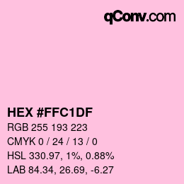 Color code: HEX #FFC1DF | qconv.com