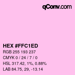 カラーコード: HEX #FFC1ED | qconv.com
