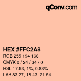 Color code: HEX #FFC2A8 | qconv.com