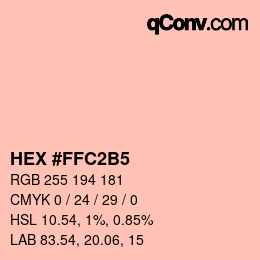 カラーコード: HEX #FFC2B5 | qconv.com