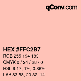 颜色代码: HEX #FFC2B7 | qconv.com
