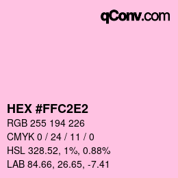 颜色代码: HEX #FFC2E2 | qconv.com