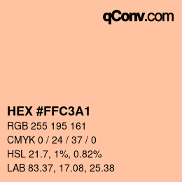 Código de color: HEX #FFC3A1 | qconv.com