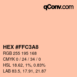 カラーコード: HEX #FFC3A8 | qconv.com