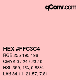 Color code: HEX #FFC3C4 | qconv.com