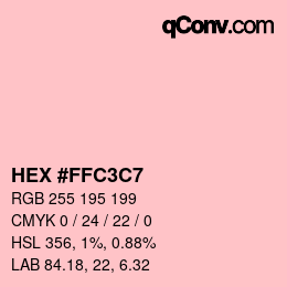 Color code: HEX #FFC3C7 | qconv.com
