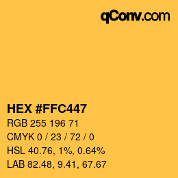 Color code: HEX #FFC447 | qconv.com