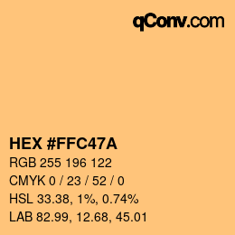 Color code: HEX #FFC47A | qconv.com