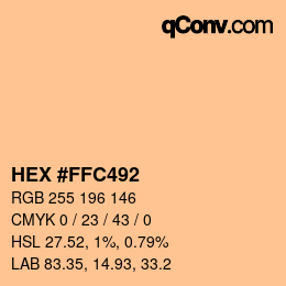 颜色代码: HEX #FFC492 | qconv.com