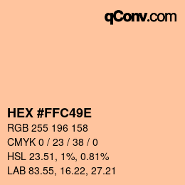 カラーコード: HEX #FFC49E | qconv.com