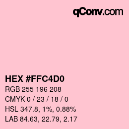颜色代码: HEX #FFC4D0 | qconv.com