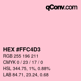 Color code: HEX #FFC4D3 | qconv.com
