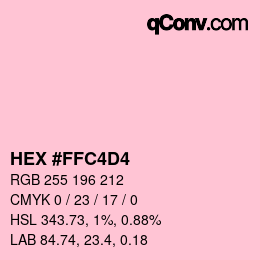 カラーコード: HEX #FFC4D4 | qconv.com