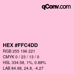 カラーコード: HEX #ffc4dd | qconv.com