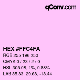 カラーコード: HEX #FFC4FA | qconv.com