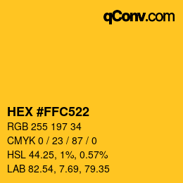Color code: HEX #FFC522 | qconv.com