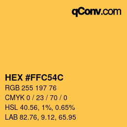 カラーコード: HEX #FFC54C | qconv.com