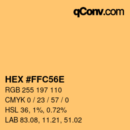 Color code: HEX #FFC56E | qconv.com