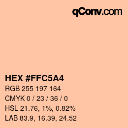 颜色代码: HEX #FFC5A4 | qconv.com