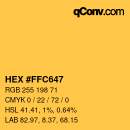 Color code: HEX #FFC647 | qconv.com