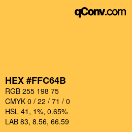 颜色代码: HEX #FFC64B | qconv.com