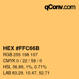 颜色代码: HEX #FFC66B | qconv.com