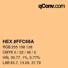 カラーコード: HEX #FFC68A | qconv.com