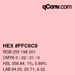 Farbcode: HEX #FFC6C9 | qconv.com