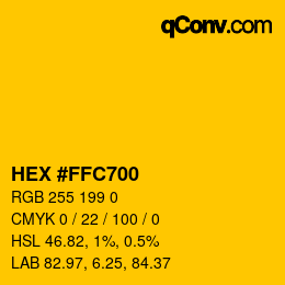 Color code: HEX #FFC700 | qconv.com