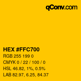 Color code: HEX #FFC700 | qconv.com