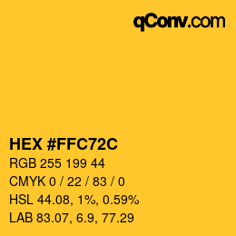 Code couleur: HEX #FFC72C | qconv.com