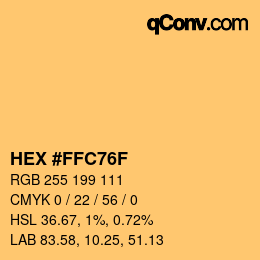 Color code: HEX #FFC76F | qconv.com