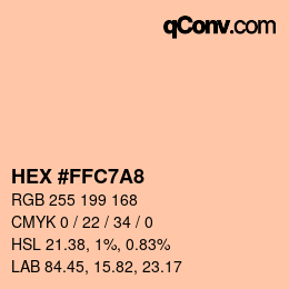 カラーコード: HEX #FFC7A8 | qconv.com