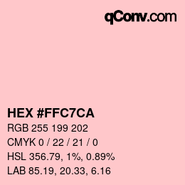 颜色代码: HEX #FFC7CA | qconv.com