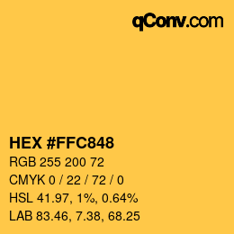 Color code: HEX #FFC848 | qconv.com