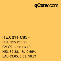 Color code: HEX #FFC85F | qconv.com