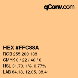 Color code: HEX #FFC88A | qconv.com