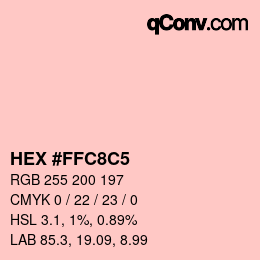 Color code: HEX #FFC8C5 | qconv.com
