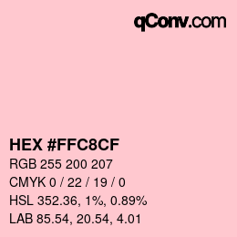 Color code: HEX #FFC8CF | qconv.com