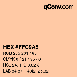 カラーコード: HEX #FFC9A5 | qconv.com