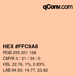 カラーコード: HEX #FFC9A8 | qconv.com