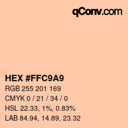 Farbcode: HEX #FFC9A9 | qconv.com