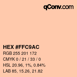 Color code: HEX #FFC9AC | qconv.com