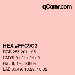 Color code: HEX #FFC9C3 | qconv.com