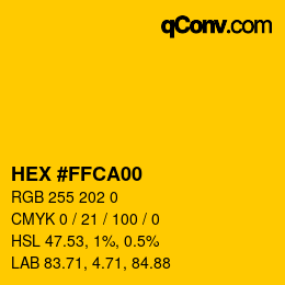 Color code: HEX #FFCA00 | qconv.com