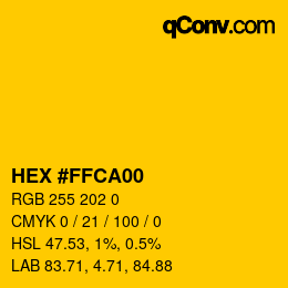 Color code: HEX #FFCA00 | qconv.com