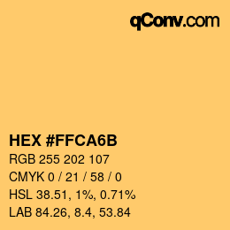 Color code: HEX #FFCA6B | qconv.com