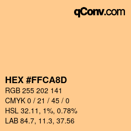 カラーコード: HEX #FFCA8D | qconv.com